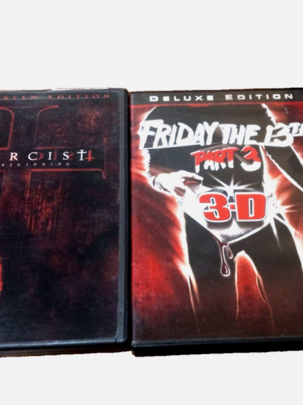 Friday the 13th Part 3 3D & Exorcist The Beginning DVD Lot w/ Sealed 3D Glasses